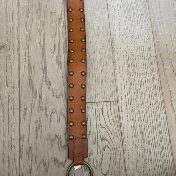 VINTAGE Abercrombie & Fitch genuine leather Studded Leather Belt New main image 8